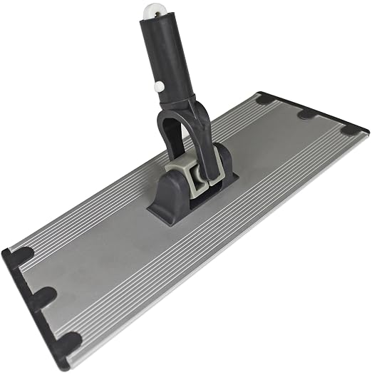 CleanAide Flat Mop Plate Frame for 10" Microfiber Pads, Commercial-Grade Aluminum with 360° Swivel, Hook and Loop Fastening, Lightweight and Durable, Gray, 10" Frame, 10 Inches