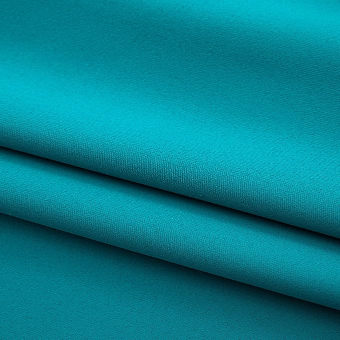 Pickluc Blackout Curtains 45 Inches Long 2 Panels, Room Darkening Tiers with Rod Pocket, Short Black Out Curtain for Small Window, 42" Wide and 45" Length, Set of Two, Teal.