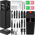 Upgrade Phone Cleaning Kit 47PCS, iPhone Cleaning Kit, Airbud AirPods Cleaning Kit, Keyboard, Charging Port Cleaner for Apple Lightning/Android USB-C - Includes Putty, Cloth & Wipes (Black)
