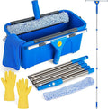 Professional Window Cleaning Kit, Window Washing Kit with 3 Gallon Bucket, 14-Inch Squeegee, 15-Inch Scrubber, 76-Inch Extendable Pole, Set of Window Cleaning Equipment for Home & Commercial Use