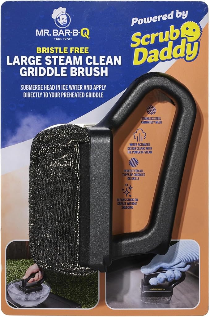 Mr. Bar-B-Q Bristle Free Steam Clean Griddle Brush Powered by Scrub Daddy