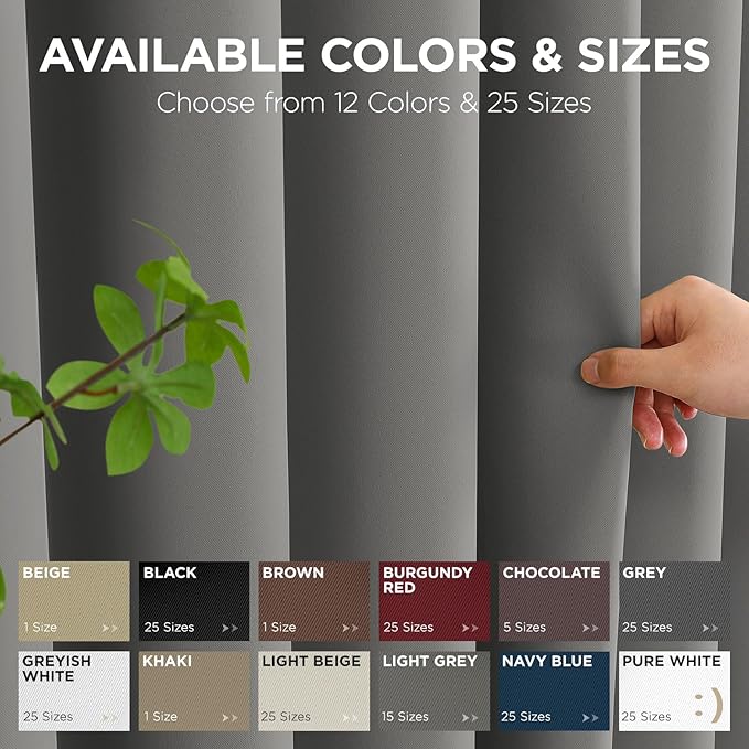 Joydeco Blackout Door Curtain for Doorway Privacy 90 Inches Long, Grommet Closet Curtain for Open Closet, Room Divider for Bedroom Living Room (Light Grey, 52Wx90L, 1 Panel)