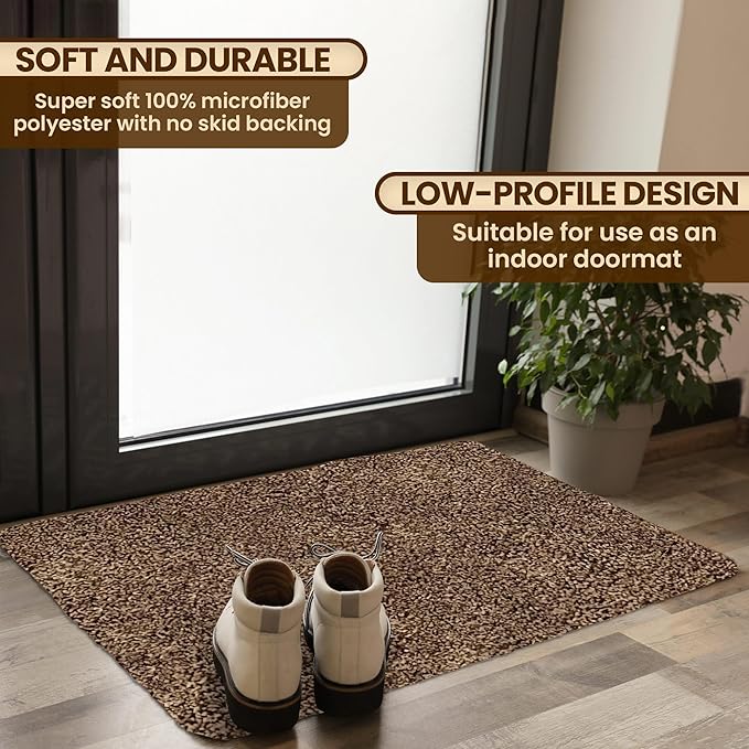 Premium Microfiber Indoor Door Mat – 32"x48" Washable Entry Mat, Non-Slip, Waterproof Backing, Super Absorbent, Low Profile Entryway Doormat for Indoor Entrance