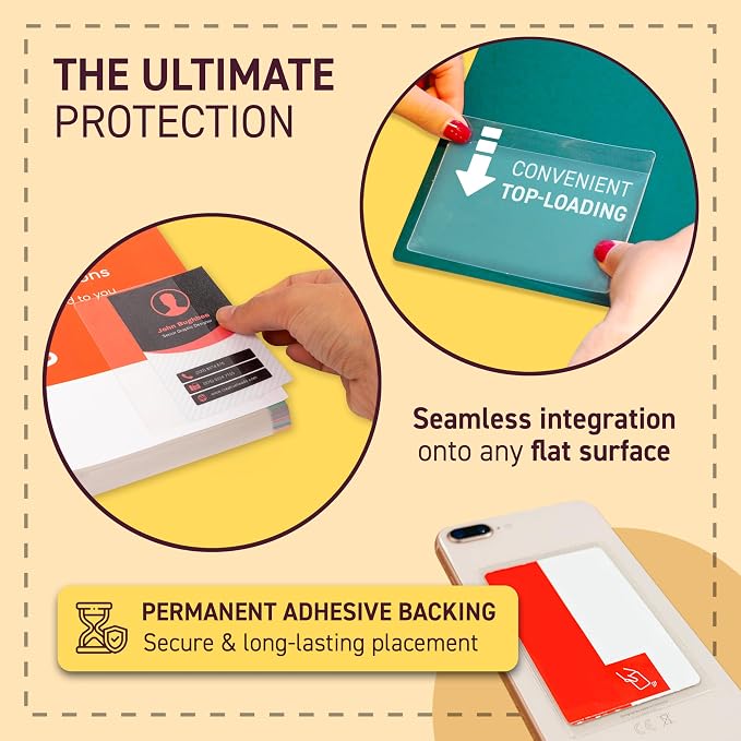Tarifold Self-Adhesive Photo Pockets, 5 Inches x 8 Inches, Clear, 100 Pack | 100 clear polypropylene pockets, 5 inches x 8 inches, self-adhesive backing, protects photos and cards, top-loading