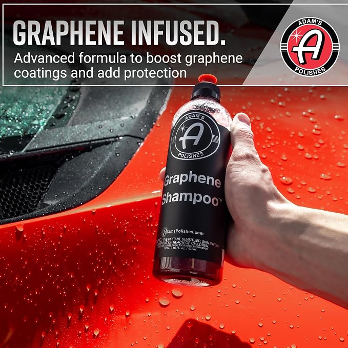 Adam's Polishes Graphene Shampoo Gallon, Graphene Ceramic Coating Infused Car Wash Soap, Powerful Cleaner & Protection In One Step, pH Neutral, High Suds For Foam Cannon, Foam Gun or Detailing Bucket