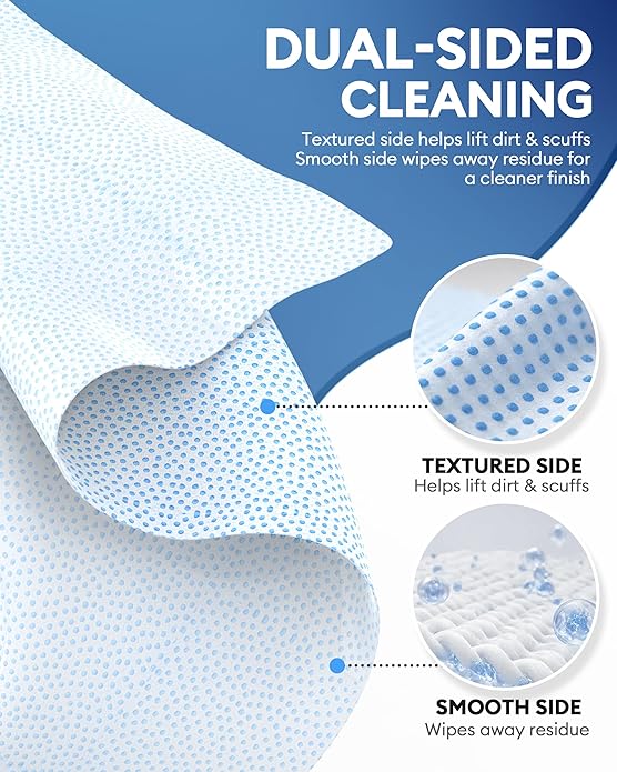 Jevvu Shoe Wipes, 35 Individually Wrapped Sneaker Cleaning Wipes for White Shoes, Dual-Textured, Waterless