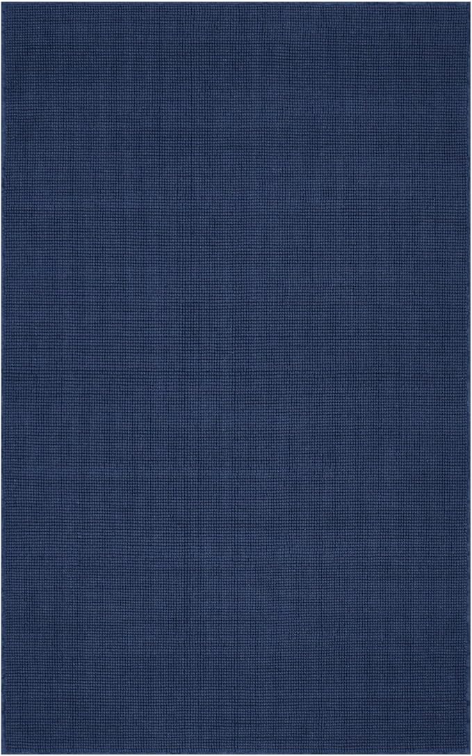 Plow & Hearth Dalton 2x3'6" Fireproof Hearth Rug | Navy | Wool Blend Fireplace Mat | Hearth Rugs for Fireplaces Fire Resistant | Protect Hardwood Floor and Carpet from Sparks and Embers Wood Stove