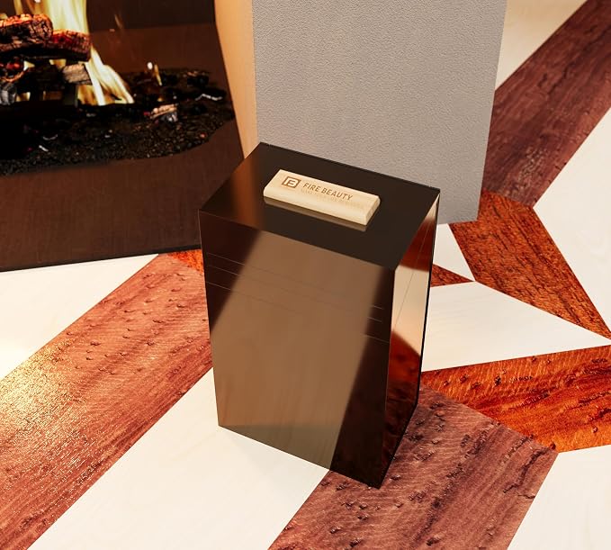 Fire Beauty Galvanized Steel Fire Starter Fireplace Storage Box（small） | Galvanized Steel Rust Resistance, Oak Anti-Scald Handle, Multi-Scene Household Storage