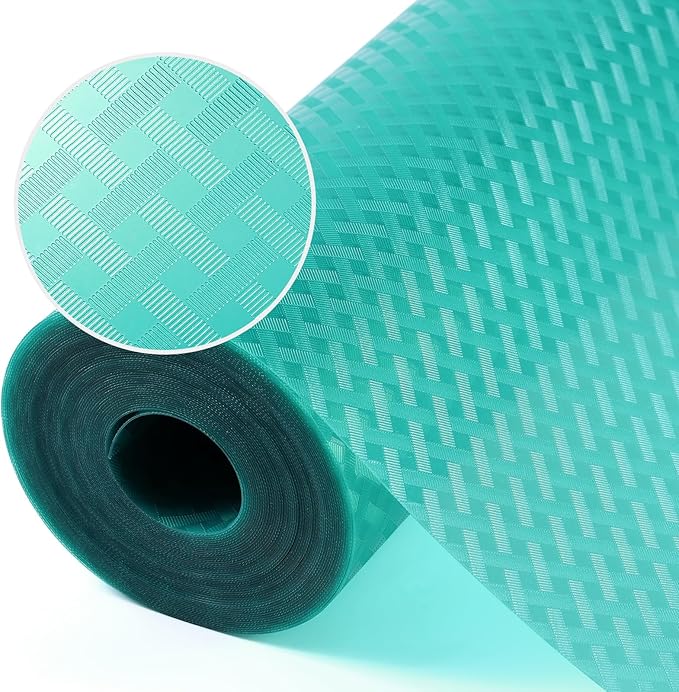 Blue Shelf Liners for Kitchen Cabinets Refrigerator Liners Waterproof & Oil-Proof Kitchen Cupboard Liner Drawer Mats EVA Material Non Adhesive Fridge Liner for Shelves 17.5 x 157.4 Inches