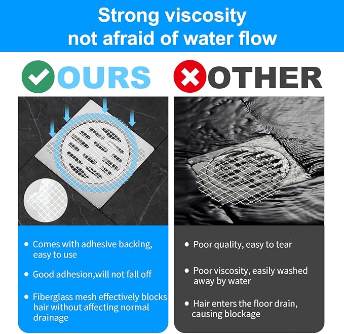 25pcs Disposable Shower Drain Hair Catcher Hair Trap for Shower Drain Mesh Stickers Shower Strainer for Bathroom Tub Kitchen Sink Shower Drain Cover Hair Stopper (White 25)