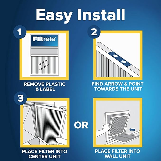 Filtrete 15x20x1 AC Furnace Air Filter, MERV 11, MPR 1000, Micro Allergen Defense, 3-Month Pleated 1-Inch Electrostatic Air Cleaning Filter, 4 Pack (Actual Size 14.81x19.81x0.81 in)