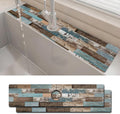 2PCS 24" X 5.5" Kitchen Sink Splash Guard Faucet Mat Wood Grain Super Absorbent Fast Drying Faucet Guard & Draining Mat Sink Splash Guard Behind Faucet for Kitchen, Bathroom