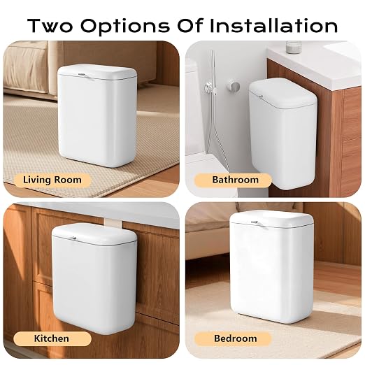 Hanging Trash Can with Lid, Kitchen Compost Bin, Waterproof Odor-Blocking Countertop Trash Can for Cabinet Door, Under Sink, Bathroom, RV and Office