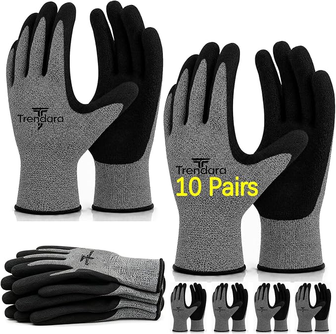 10 Pairs gardening gloves guantes de trabajo para hombre work gloves with grip,Breathable latex dipped gloves,Suitable for weeding, construction, outdoor work