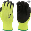 G & F 1516 12 Pairs Pack Premium High Visibility Low emissions Green Work and gardening Gloves for Men and Women.MicroFoam Textured Coated Palm and Fingers Gloves for Gardening Work,Size Medium,Green