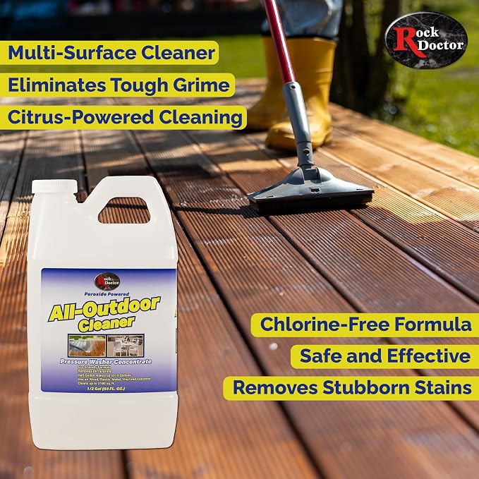 Rock Doctor Outdoor Pressure Washer Cleaner, Natural Cleaning Solution Removes Stains and Discoloration, Brightens Granite, Stone, Pavers, Fire Pits, and Concrete, Power Washer Cleaner Solution
