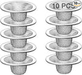 10PCS Mesh Sink Drain Strainer Hair Catcher, 2.125'' Stainless Steel Slop Basket Filter Trap, Bathtub Sink Drain Screen Filter Cover Mesh Bathroom Bathtub RV Laundry Lavatory Balcony Utility