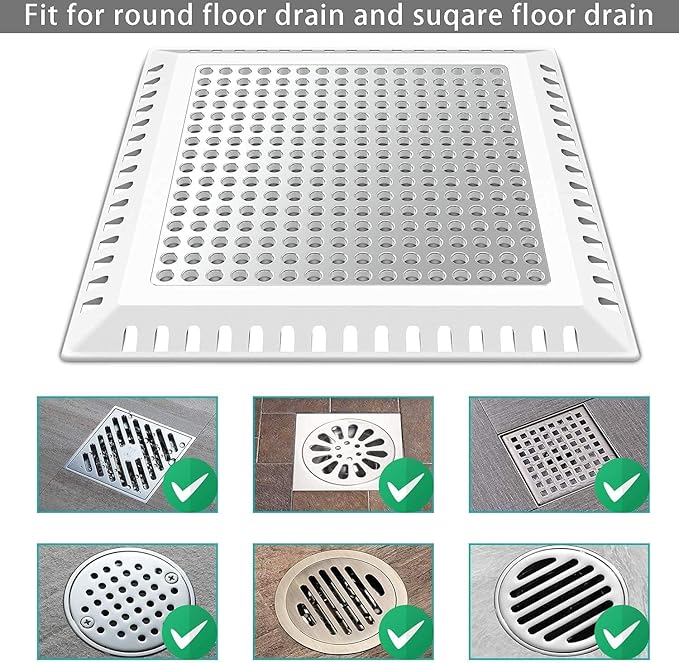 Aojuxix Shower Drain Hair Catcher/Drain Protector/Shower Drain Cover | Stainless Steel and Silicone Hair Trap for Bathroom Floor Drain (Patented Product)