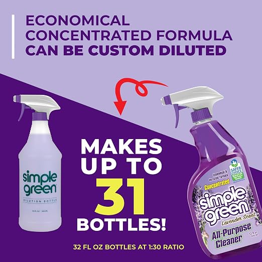 Simple Green AllPurpose Cleaner, 32 Fl Oz (Pack of 3), Lavender, 96 Fl Oz