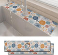 2PCS 24" X 5.5" Kitchen Sink Splash Guard Faucet Mat Mandala Super Absorbent Fast Drying Faucet Guard & Draining Mat Sink Splash Guard Behind Faucet for Kitchen, Bathroom