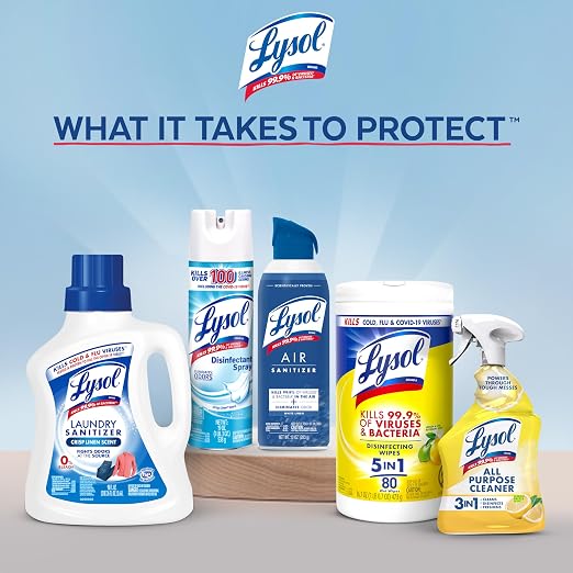 Lysol Mold & Mildew Remover Spray, Bathroom & Shower Cleaner, Disinfectant Spray, Stain Remover with Bleach, Tough on Black Mold, Multipurpose Cleaner for Home and Kitchen, 32oz