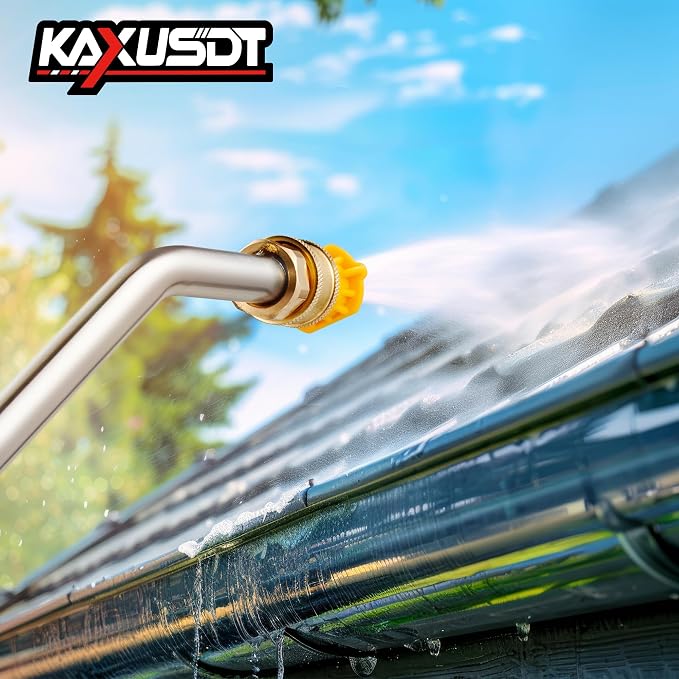 24FT Telescoping Pressure Washer Extension Wand, 𝟐𝟎𝟐𝟔 𝐔𝐩𝐠𝐫𝐚𝐝𝐞𝐝 High Power Washer Wand Extension Pole with Support Belt & 3 Wand, 7 Spray Nozzle Tips, 4000PSI, Gutter Cleaning Tools