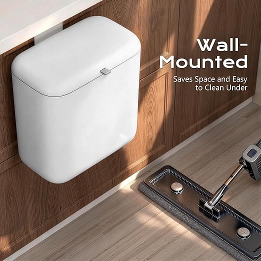 Hanging Trash Can with Lid, Kitchen Compost Bin, Waterproof Odor-Blocking Countertop Trash Can for Cabinet Door, Under Sink, Bathroom, RV and Office