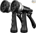 AUTOMAN-Garden-Hose-Nozzle, 2 Pack ABS Water Spray Nozzle, 7 Adjustable Watering Patterns, Slip Resistant for Watering Plants, Lawn& Garden, Washing Car, Showering Pets & Outdoor Fun.Silver Color