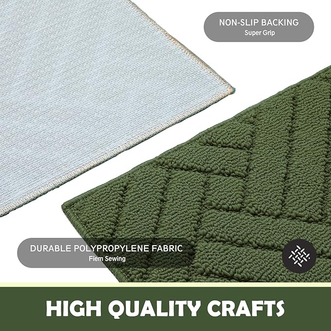 Door Mat Indoor Doormat, Entryway Rug Door Mats Non-Slip Rubber Backing, Low-Profile Entrance Rugs, Absorbent Resist Dirt Doormats Washable Floor Door mat,Green 24"x36"
