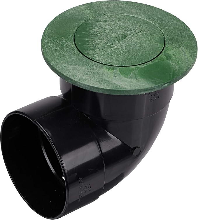 NDS 422G Pop-Up Drainage Emitter with Elbow fits 4-Inch Sewer and Drain Pipe, Works with Drainage Systems Including Catch Basins, Green