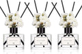 Flower Reed Diffuser Set Of 3 For Bathroom Accessories Shelf Decor Air Fresheners, Stick Defusers | Cashmere & Vanilla, Hotel White Tea, Tahitian Crown Flower Scent(1.7oz/Pack) Office Gift