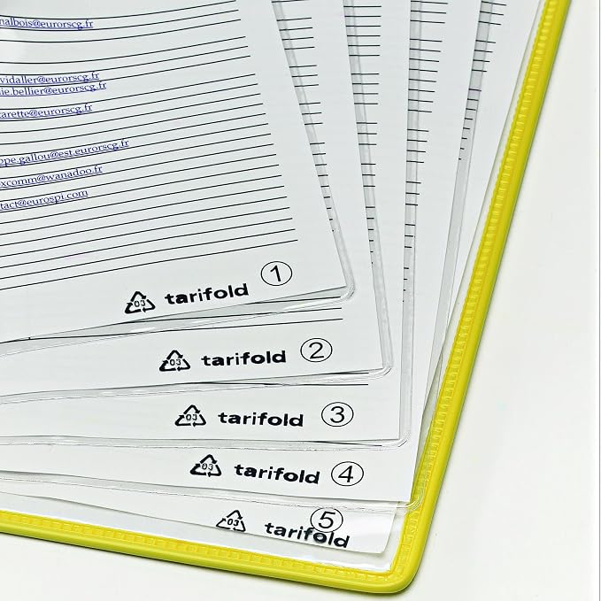Tarifold FoldFive Desktop Reference System, 50 Pockets, Assorted | 10 folding panels with 5 clear pockets each hold 100 letter-size sheets, compact desktop design, assorted colors