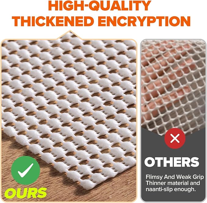 Non-Slip Rug Pad Gripper Round 4 Feet, Anti Skid Mat for Under Area Rugs, Keeps Rugs in Position and Safe, Thick Cushioned Carpet Pad for Hardwood Floors Protection