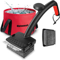 Qetumst Grill Brush Bristle Free with Collapsible Bucket, Steam BBQ Cleaning Kit & 3 in 1 Scraper, Extra Replaceable Head, Safe Outdoor Accessories for Cast Iron, Porcelain Grates