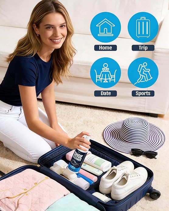 Jevvu Shoe Cleaner, Sneaker Cleaner Foam for Removing Stains and Dirt, Shoe Cleaning Kit for White Shoes
