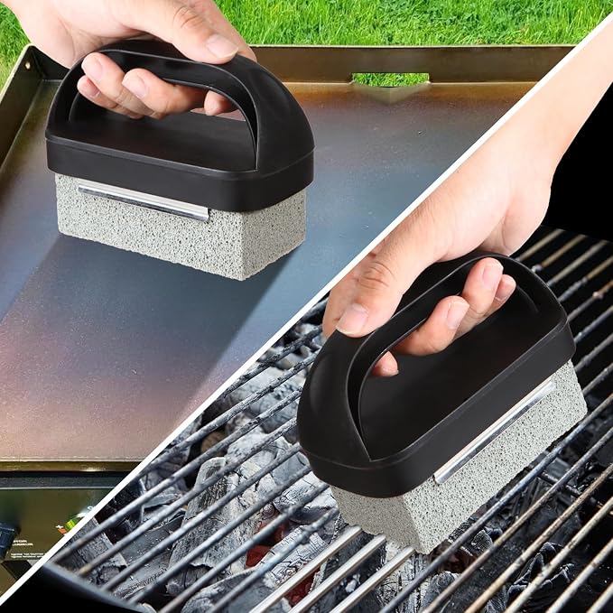 Upgraded Griddle Cleaning Kit for Blackstone 18 Pieces Flat Top Grill Accessories Cleaner Tool Set with Scraper, Heat-Resistant Silicone Spatula Mat with Hanger, Grill Brick, Scouring Pads