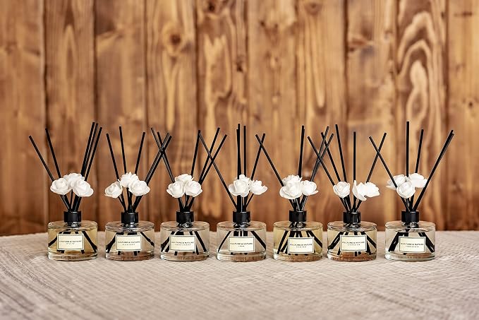 CULTURE & NATURE Reed Diffuser Set 6.7oz (200ml) Lily of the Valley Scented Diffuser with Sticks Home Fragrance Reed Diffuser for Bathroom Shelf Decor