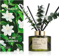 Reed Diffuser Set with 6.76 fl oz Pure Gardenia Scent Essential Oils and 3 Leaves & 8 Diffuser Sticks,Bathroom Shelf Decor & Air Freshener, House Bedroom Office Decor & Gifts