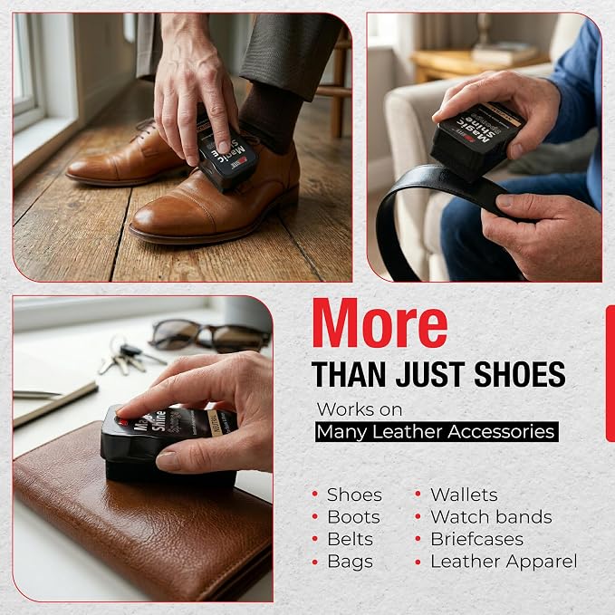 JobSite Instant Express Leather Boot & Shoe Shine Sponge - Brown - 2 Pack