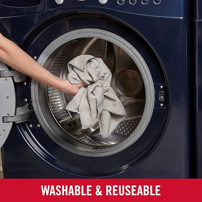 Rubbermaid All Purpose Microfiber Cleaning Cloth Towels, 12"x12", Non-Scratch, Reusable/Washable for Cleaning/Wiping/Polishing for Home/Kitchen/Car (Pack of 300)