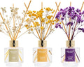 Reed Diffuser Set of 3,Clean Linen Cashmere Vanilla Lavender Garden Oil Reed Diffusers for Bedroom Living Room Office Aromatherapy Oil Reed Diffuser for Gift 50ml x 3
