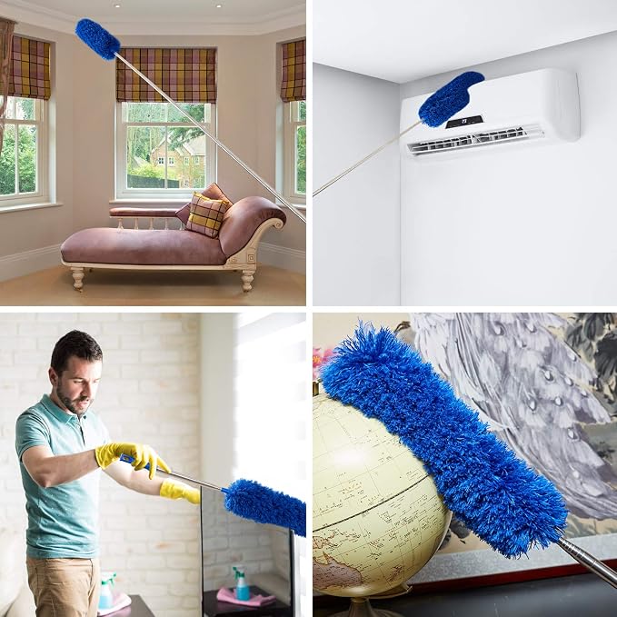 Cobweb Duster with ExtensionPole,Dusters for Cleaning with 2 DusterHeads