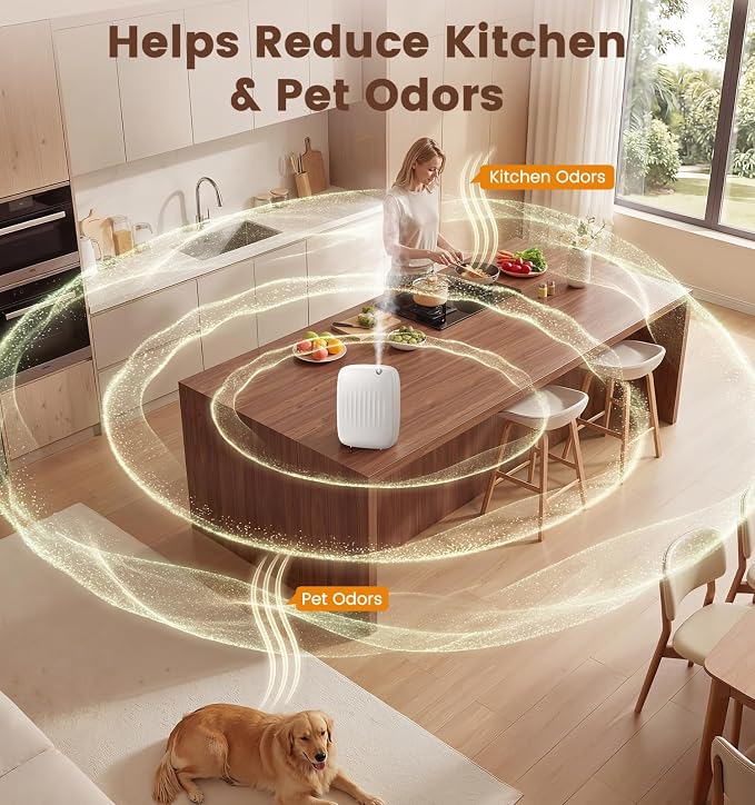 Ziweo Waterless Essential Oil Diffuser Up to 3000sq.ft Whole-Home Scent | Cold Air Diffuser for Home Office Hotel, App & One-Click Preset Panel Control, Easy to Operate, Quiet, Wall Amount - 400ml