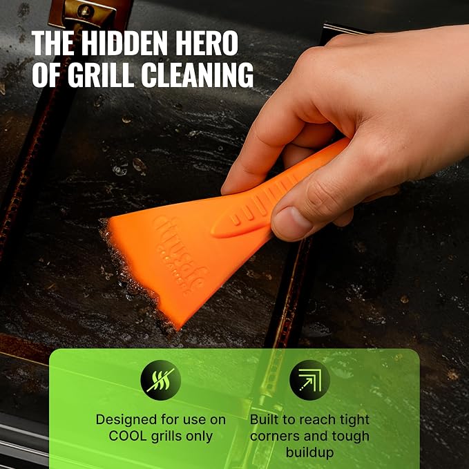 Citrusafe Complete Grill Cleaning Kit - Grill Cleaner Spray (16oz), Scrubber 3 Pack, Nylon Brush, Cookbox Scraper and Microfiber Cleaning Towel - Tools to Clean BBQ Grill Grates, Smokers, Ovens