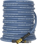 3/8" ID Pressure Washer Hose 150 ft, 4800 PSI Steel-Braided & Durable - Flexible & Kink-Resistant, Power Washer Hose with 3/8" Swivel Quick Connect, Hot/Cold Water Compatible -150 Foot, Navy