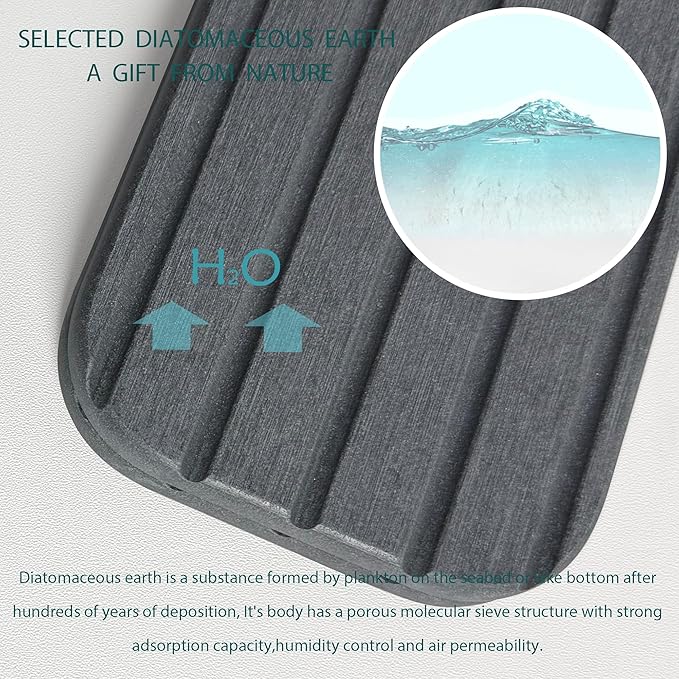NiuYichee Faucet Mat for Kitchen Sink – Diatomite Stone Drying Mat, Absorbing Stone Tray for Bathroom Counter (Dark Gray, 23.6" x 3.9")