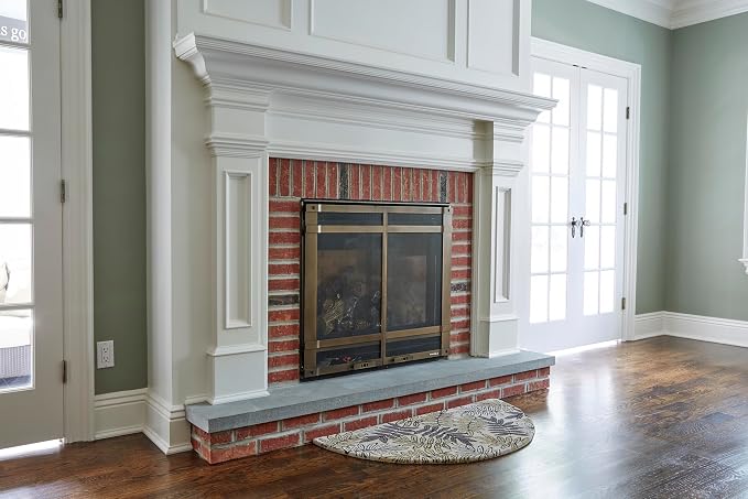 UniFlame - Beige with Brown Hand Tufted 100% Wool Hearth Rug - 44"L x 22"W | Protects Floor from Heat, Embers, and Sparks