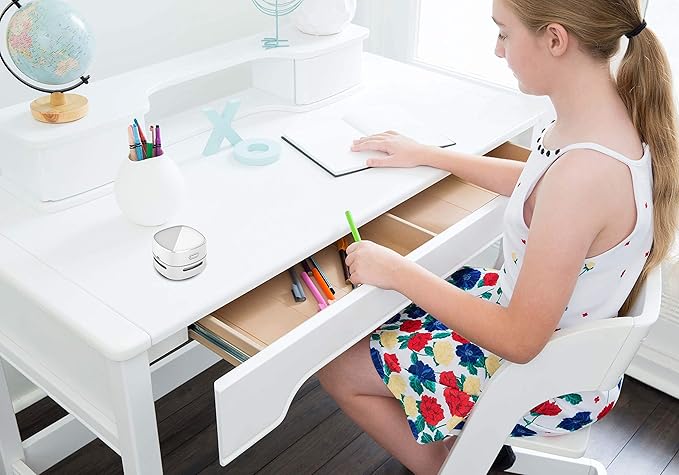 ODISTAR Desktop Vacuum Cleaner, Mini Table dust Sweeper Energy Saving,High Endurance up to 400 mins,360º Rotatable Design for Keyboard/Home/School/Office (White)
