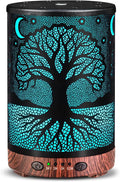 Essential Oil Diffuser, 120 ml Aromatherapy Diffuser with 7 Color Lights, Auto Shut-Off and 4 Timer Settings, Ultrasonic Cool Mist Diffuser for Home Room Office (Moonlit Tree)