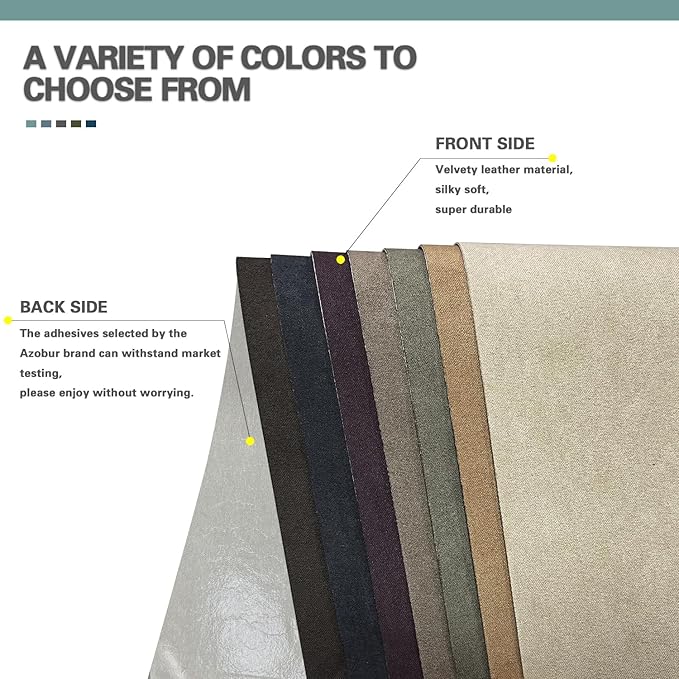 Velvet Repair Patch, Self-Adhesive Flannel Fabric Patch, Multi Colors, Microfiber Patch，Can be Used to Patch Sofas, Car Seats, Handbags, Jacket Holes and Tears (Khaki Grey)